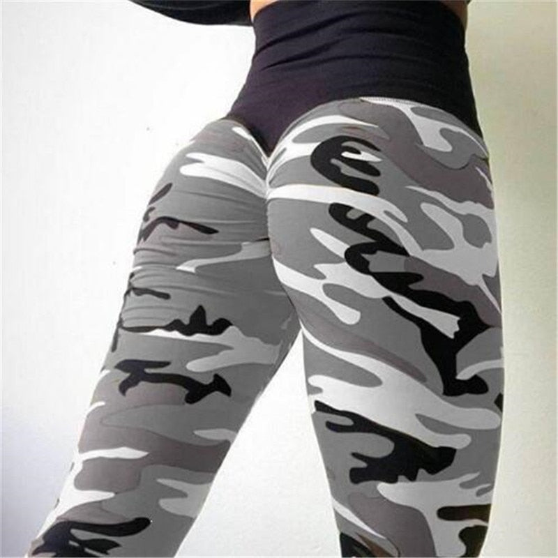 NORMOV Leggings Women Workout Elasticity Pants High Waist Push Up Fitness Femme Body Sculpting Clothing Sexy Camo Costumes