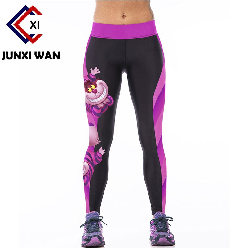 3D Cat Print Leggings Women Workout Fitness Legging Slim Pants High Waist Tights Leggins S~3XL