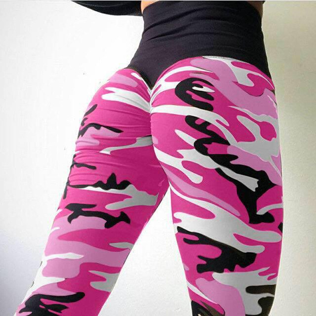 NORMOV Leggings Women Workout Elasticity Pants High Waist Push Up Fitness Femme Body Sculpting Clothing Sexy Camo Costumes