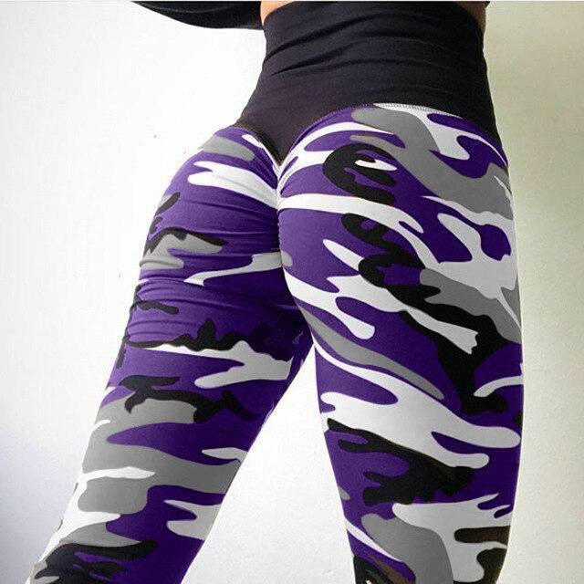 NORMOV Leggings Women Workout Elasticity Pants High Waist Push Up Fitness Femme Body Sculpting Clothing Sexy Camo Costumes