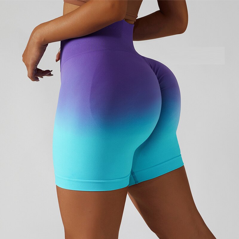 New Ombre Seamless Yoga shorts Scrunch Butt Gym Shorts Summer Sportswear Fitness Activewear For Women Push Up Booty Leggings