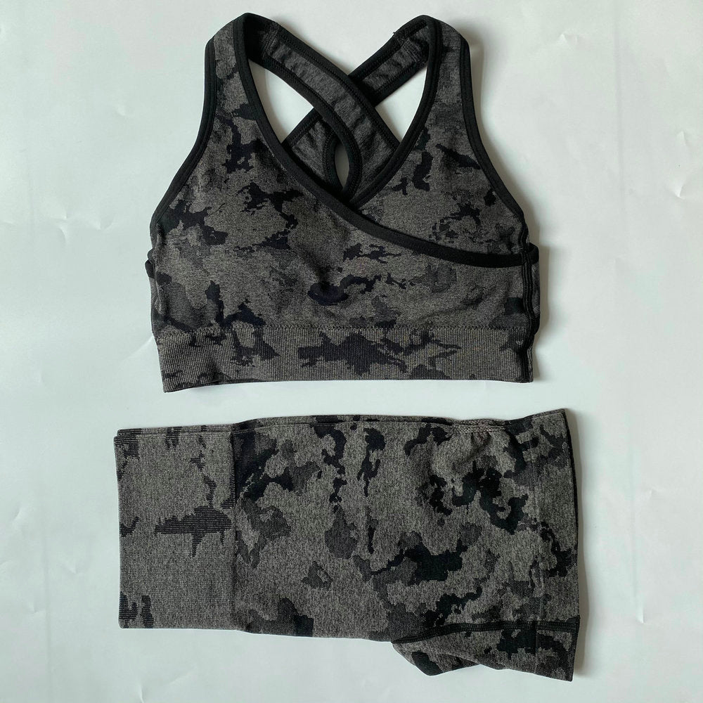 Adapt Camo Seamless Yoga Set For Women Workout Summer Clothes Sports Bra Fitness Shorts Leggings Gym Clothing Outfit Shorts Set