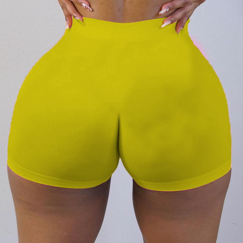 HAOYUAN Sexy High Waist Spandex Booty Shorts Neon Green Womens Fitness Short Pants Summer Stretchy Bottoms Snack Shorts