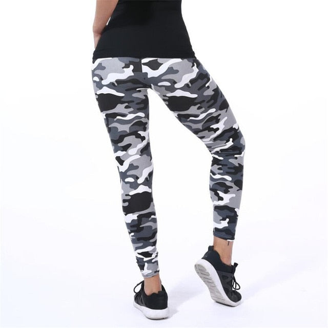 YSDNCHI 2020 Camouflage Womens for leggins Graffiti Style Slim Stretch Trouser Army Green Leggings Deportes Pants K085