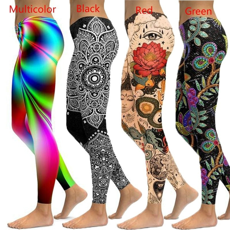 Printed Leggings Women Plus Size S-5XL Workout Legging Spandex High Waist Leggins Fitness Leggin Seamless Activewear Holographic