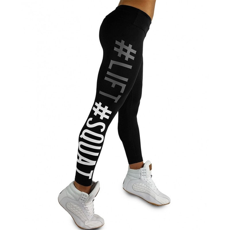 New Tightening Leggings Women Leggins Female Elastic Pant Capri Women Fitness Leggings Letters Print Slim Trouser